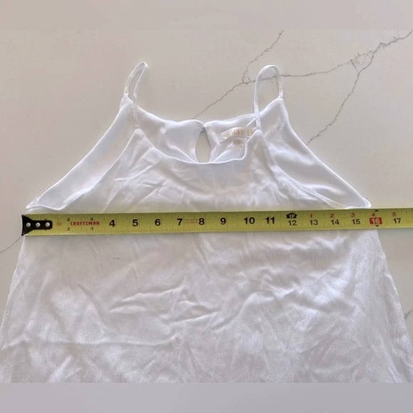 Hailey Lyn Sleeveless Layered Halter Tank Coverup White Colorful Tassels S EUC - Picture 6 of 8